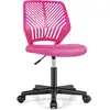 Image de Costway chaise de bureau pivotante enfants avec hauteur réglable 77-89cm, siège à roulettes avec dossier ergonomique & base à 5 étoiles, charge 150kg pour enfant adolescent adulte(rose)