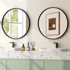 Image de COSTWAY 61 cm Miroir de Salle de Bain Structure en Métal Noir Mat Antidéflagrant Miroir HD pour Salle de Bain Salon Couloir