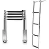 Image de GOPLUS Échelle de Piscine Ponton À 4 Marches Plateforme de Natation avec Marches Échelle Extensible Pliante Charge 227KG