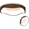 Image de GOPLUS Plafonnier LED 24W Lumière 3000K Moderne-avec Grain de Bois-Economie dEnergie pour Salon/Salle à manger Classe énergétique