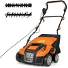 Image de Scarificateur Gazon Electrique - RELAX4LIFE - Hauteur 3 Positions - Profondeur 5 Positions - Sac de Collecte de 55 L - Orange