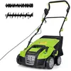 Image de Scarificateur Gazon Electrique - RELAX4LIFE - Hauteur 3 Positions - Profondeur 5 Positions - Sac de Collecte de 55 L - Vert