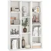 Image de Bibliothèque à 11 cubes, étagère avec compartiments ouvertes, kits anti-basculement, 24x74x106cm (blanc)