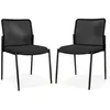Image de COSTWAY Lot de 2 Chaises de Conférence Empilables 63x52x84 cm Dossier Ergonomique et Siège Rembourré sans Accoudoirs pour Bureau