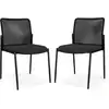 Image de Lot de 2 chaises salles de réunion empilables, chaises bureau ergonomique, siège rembourré, charge 150kg