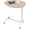 Image de COSTWAY Petite Table de Bar Mobile Réglable en Hauteur 74-108cm Bureau Assis-debout avec Roulettes Verrouillables - Plateau Ovale