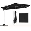 Image de Costway Parasol 3x3m Avec Base En Croix, 5 Angles Et Hauteurs Réglables, Parasol Excentré Rotatif À 360°(noir)