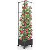 Image de Jardinière Surélevée avec Treillis pour Plantes Grimpantes - COSTWAY - Arrosage Automatique - Hauteur Réglable