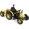 Image de GOPLUS Tracteur Électrique Voiture Enfant 3-8 Ans avec Remorque12V7Ah Charge 30KGTélécommande 24Gavec Lumières/MusiqueJaune