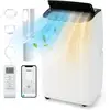 Image de Climatiseur mobile 3,5kw12000 btu, r290, refroidisseurventilateurdéshumidificateurchauffage, minuterie 24h,télécommandewifi, 42  [classe a]--giantex