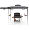 Image de Tonnelle de Barbecue 318 x 153 cm COSTWAY-Auvent Latéral-Toit à 2 Niveaux-2 Etagères Latérales-Crochets de Suspension-Décapsuleur