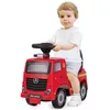 Image de COSTWAY Mercedes-Benz Camion de Pompier Porteur Enfant avec Voyant dAlarme Musique & Klaxon Volant & Espace Caché 2-6 Ans 23kg