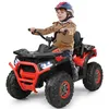 Image de COSTWAY Quad Électrique 12V pour Enfants 3+ Ans avec LED et Musique 4 Roues Antidérapantes pour Différents Terrains Rouge