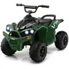 Image de Costway 12v quad électrique enfant, voiture électrique, phares musique klaxon pédale, guidon antidérapant (vert)
