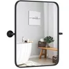 Image de COSTWAY 76x56 cm Miroir de Salle de Bain Structure en Métal Noir Mat Miroir HD Angle Réglable pour Salle de Bain Salon