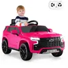 Image de Costway 12v Suv Chevrolet Tahoe Voiture Électrique Enfant Avec Télécommande 2,4g,charge 25kg Pour 3-6 Ans Rose