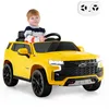 Image de Costway 12v Suv Chevrolet Tahoe Voiture Électrique Enfant Avec Télécommande 2,4g,charge 25kg Pour 3-6 Ans Jaune