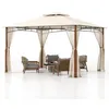 Image de Pavillon de Jardin 36 x 3 x 228M COSTWAY-Moustiquaire-Double Toit en Tissu Polyester Etanche-Structure Métalliques-PatioTerrasse