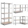 Image de COSTWAY Étagère de Rangement à 5 Niveaux pour Garage Étagère Ajustable en Hauteur Chaque Charge 175 KG 90 x 40 x 180 CM Argent