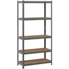 Image de COSTWAY Étagère de Rangement à 5 Niveaux pour Garage Étagère Ajustable en Hauteur Chaque Charge 175 KG 90 x 40 x 180 CM Gris