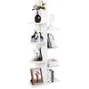 Image de Bibliothèque arbre 8 niveaux, étagère rangement pour enfants, présentoir pour cds albums livres (blanc)