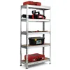 Image de COSTWAY Étagère de Rangement en Métal à 5 Niveaux Support Industriel avec Etagères Réglables pour Garage Bureau Entrepôt H 150CM