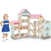 Image de Costway Maison De Poupée En Bois Avec 8 Pièces & 42 Meubles, Télescope & Horloge Simulée Pour Enfants De 3 Ans+