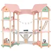 Image de COSTWAY Maison de Poupée en Bois pour Enfant 3-8 Ans 3 Étages avec 7 Pièces - 32 Accessoires Réalistes 100 x 48 x 85 5 cm