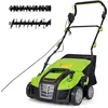 Image de GOPLUS Scarificateur Electrique à Pousser-Profondeur Réglable à 5 Positions-3 Hauteurs de Poignée-Sac de Collecte Amovible 55L Vert
