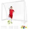 Image de GOPLUS But de Football 245x182 cm Filet de Football avec Cadre UPVC Résistant aux Intempéries Equipement dEntraînement