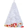 Image de GOPLUS Sapin de Noël Artificiel Blanc 240 cm Arbre de Nöel avec 1138 Branches Base en Fer Feuilles en PVC Décoration de Noël