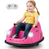 Image de Costway 12v Auto Tamponneuse Électrique Enfants Avec Télécommande,démarrage Lent, Charge 20kg Pour Enfants (rose)