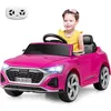 Image de Voiture Électrique pour Enfants COSTWAY Licence Audi Télécommande&Lumières&Musique 3 Vitesses Démarrage Progressif98x49x43CM Rose