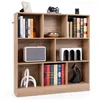 Image de Cube Rangement à 3 Niveaux COSTWAY-8 Compartiments Ouverts-2 Kits Anti-Basculement-Capacité Max 160 KG-100 x 24 x 104 CM-Naturel