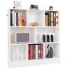Image de Cube Rangement à 3 Niveaux COSTWAY-8 Compartiments Ouverts-2 Kits Anti-Basculement-Capacité Max 160 KG-100 x 24 x 104 CM-Blanc