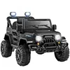Image de Voiture Électrique COSTWAY-12 V Enfants 3+ Télécommande-Roues Filetées-Demarrage Progressif-Lumières LED-Musique-3 à 6 km/h- Noir