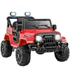 Image de Voiture Électrique COSTWAY-12 V Enfants 3+ Télécommande-Roues Filetées-Demarrage Progressif-Lumières LED-Musique-3 à 6 km/h- Rouge