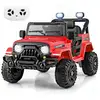 Image de Costway voiture électrique enfant 12v, télécommande, lumières led, musique klaxon, démarrage lent 3-6 kmh(rouge)