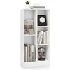 Image de Bibliothèque à 3 Niveaux COSTWAY-50 x 24 x 103.5 CM-5 Cases Ouverts de Rangement-Kit Anti-Basculement-Capacité Max 90 KG-Blanc