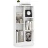 Image de Costway bibliothèque etagère à 5 cases, meuble de rangement autoportant avec 2 kits anti-basculement, etagère d'affichage en bois de 50 cm, blanc
