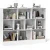 Image de Bibliothèque étagère à 10 compartiments ouverts, meuble rangement 3 niveaux, kit anti-basculement (blanc)