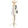 Image de COSTWAY Porte Manteau sur Pieds en Bois avec 12 Crochets Charge Max.: 10KG180CM de Hauteur Naturel