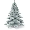 Image de GIANTEX Sapin de Noël Artificiel 180 CM- Arbre de Noël Floqué Blanc- Socle en Fer Pliable- 657 Branches en PVC-Décor de Fête