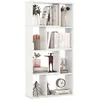 Image de GOPLUS Bibliothèque Géométrique 60x20x120CM-Étagère Ouverte avec 8 Cubes-Autoportante avec 2 Dispositifs Anti-Basculement Blanc