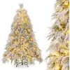 Image de Costway Sapin De Noël Artificiel 192 Cm, 519 Branches Avec 250 Led Blanc Chaud, Aiguilles De Pin Pour Fêtes