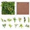 Image de COSTWAY Haie Artificiel 2 PCS Décorations Murales Carrées 50 x 50 cm Décoration Murale en 3D - 11 Types de Plantes