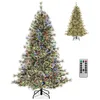 Image de Sapin de Noël Artificiel LED 180 cm COSTWAY-Connecteur dAlimentation-350 Lumières à 9 Modes déclairageFonction Mémoire-Minuterie