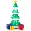 Image de Costway Sapin De Noël Gonflable 180 Cm Avec 3 Paquets Cadeaux, Décorations Gonflables De Noël Avec Lumières Led