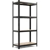 Image de Meuble de Rangement Multi-Usage COSTWAY 4 Étagères Ajustables Charge 130KG par Niveau pour Garage Atelier Cuisine Entrepôt Noir