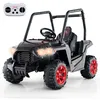 Image de Voiture Électrique Enfant 24V - COSTWAY Télécommande 24 G Suspensions à Ressort Musique Klaxon Radio LED MP3 USB Noir